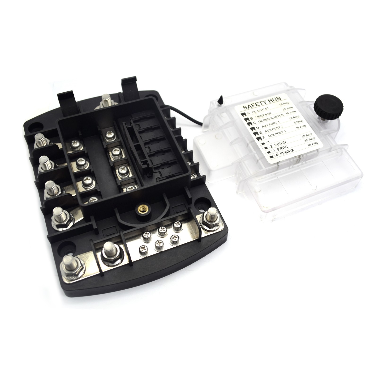 Safety Hub Fuse Box Holder For Boat and Car 12V Fuse Panel Midi Fuse Block Busbar Automotive supplier