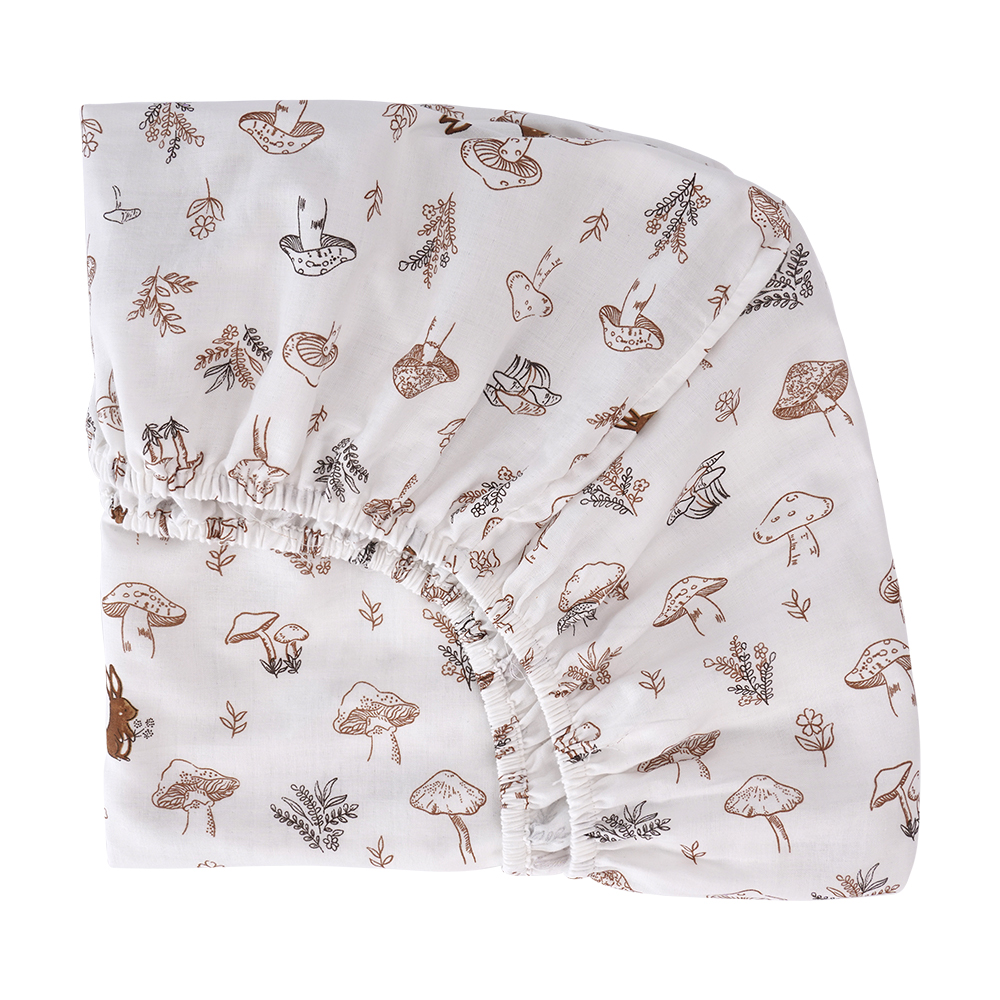 Low MOQ 100% Soft Muslin Crib Sheets Cotton Baby Fitted Crib Sheet factory
