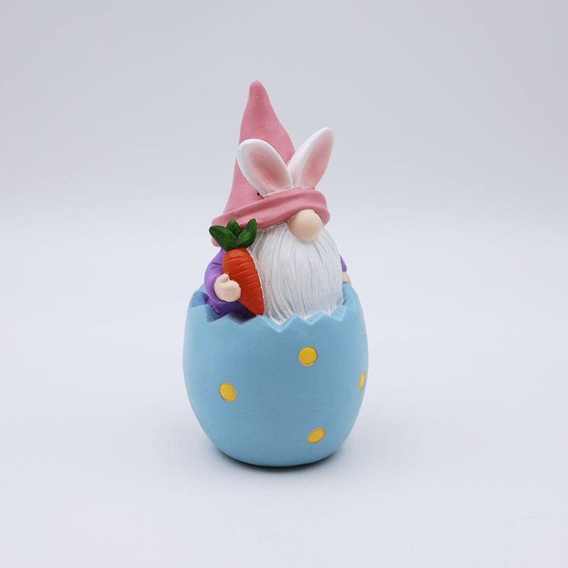 Custom craft Nordic hme festival decorative 3d mini statue wholesale cute resin blue gnome rabbit ears figurines gift factory
