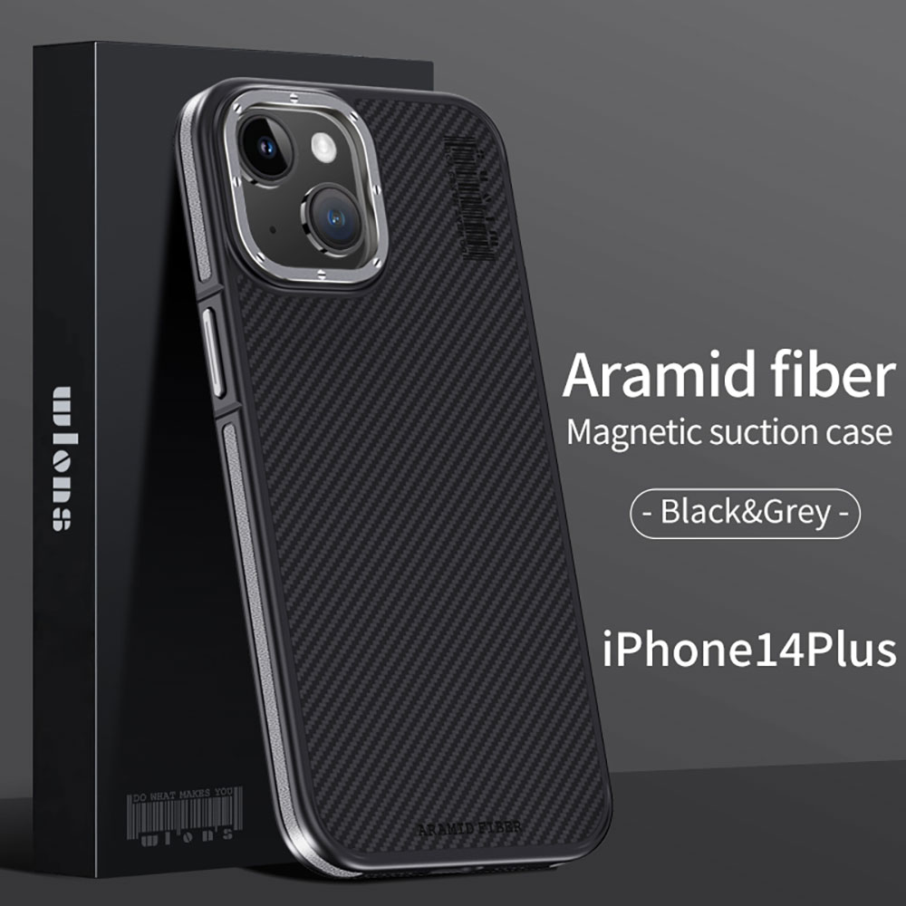 WLONS WLS26 Funda De Teléfono Tpu Móvil Amigable A Prueba De Caídas Con Fibra De Carbono Suave Para Iphone 15 14 Plus