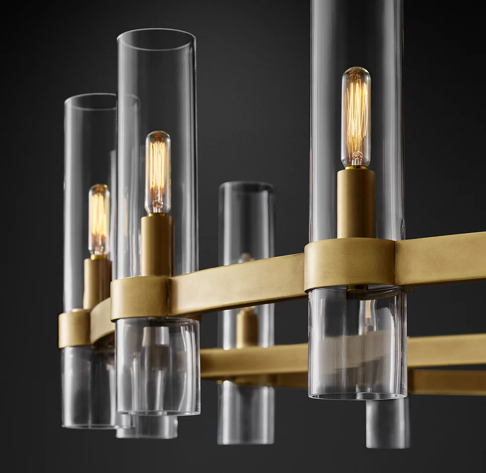Vintage Nordic Luxury E14 Ceiling Chandelier Living Room Pendant Light Villa Restaurant Glass Chandelier details