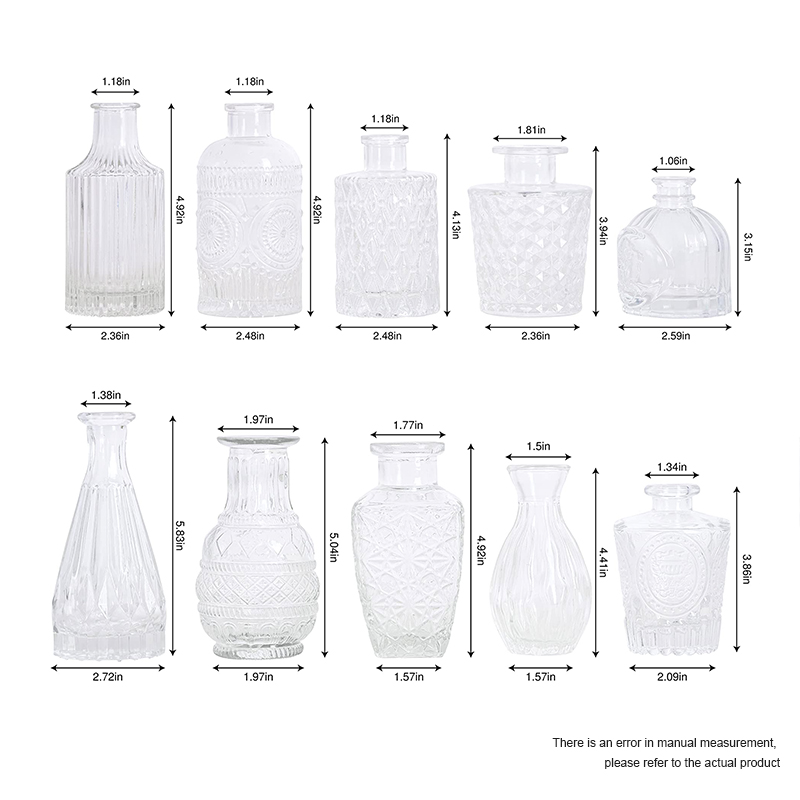 Wholesale Hot Sale Clear Glass Vase custom shape Vintage Vase Home Decor glass flower vases details
