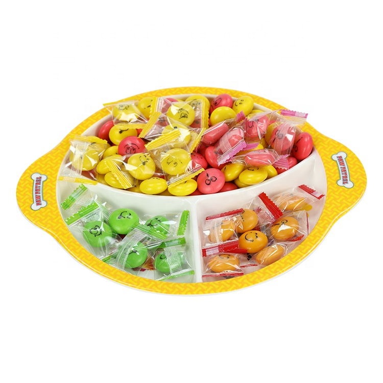 Halal fruit flavor hollow oval smiling face shape bubble gum customization manufacture
