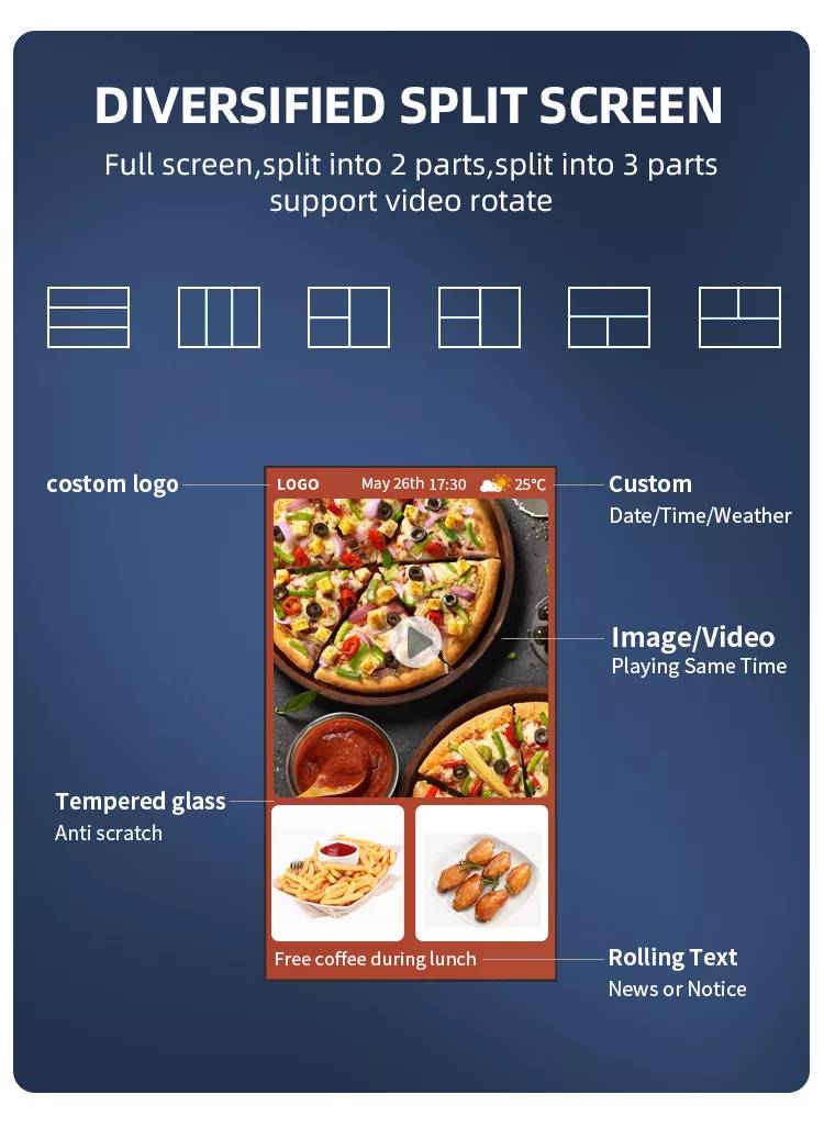 Commercial Ads display LED/LCD Advertising Player Wall Mount Media Player Digital Signage And Displays manufacture