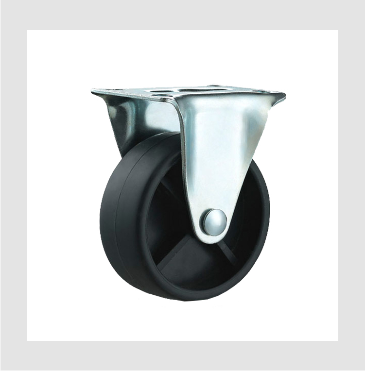 furniture caster wheel rigid style PP caster wheel black color 1/1.25/1.5/2/2.5/3 inch plastic wheels for furnitures supplier