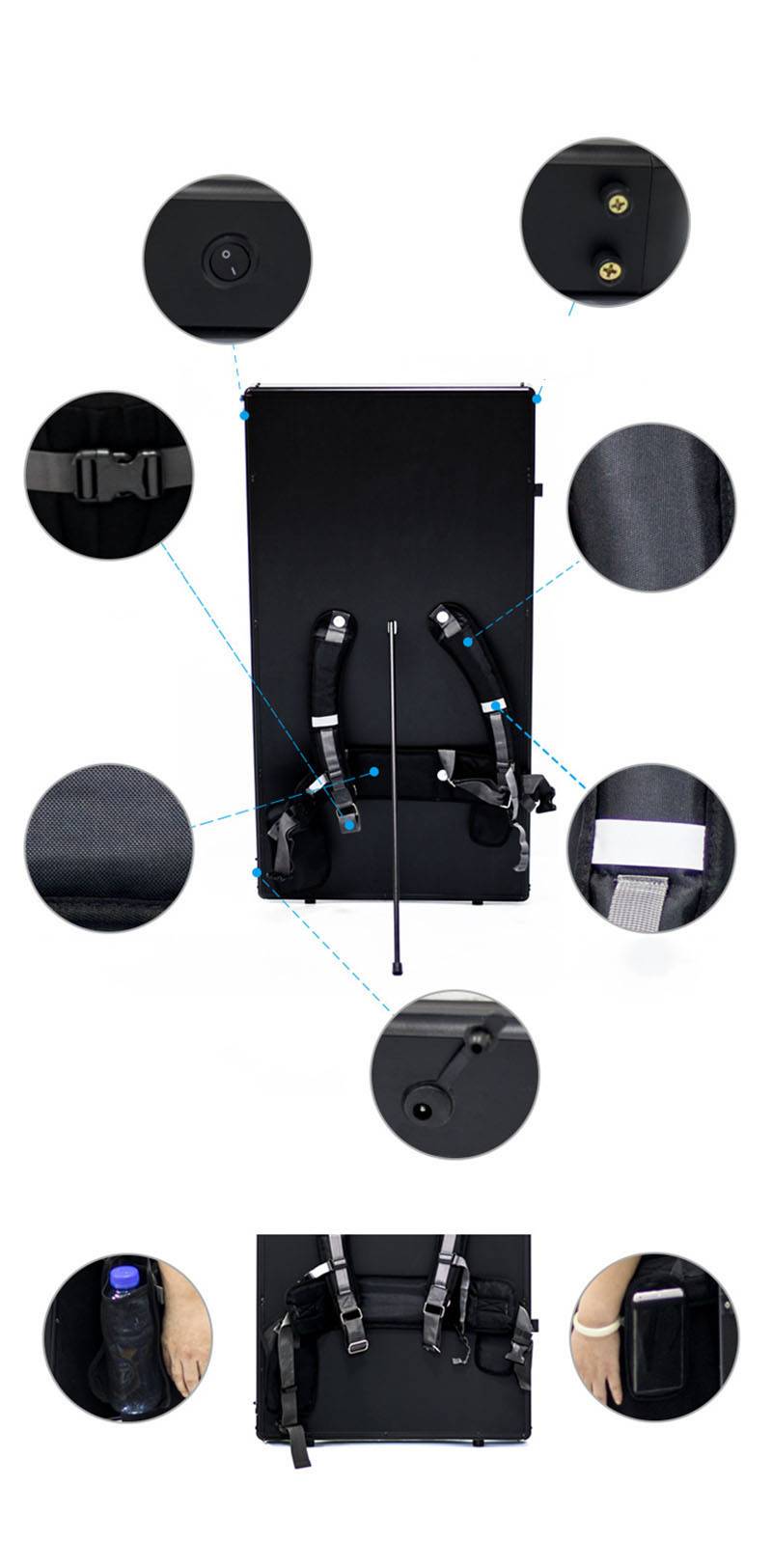 High quality LED backpack light box with battery portable walking billboard factory