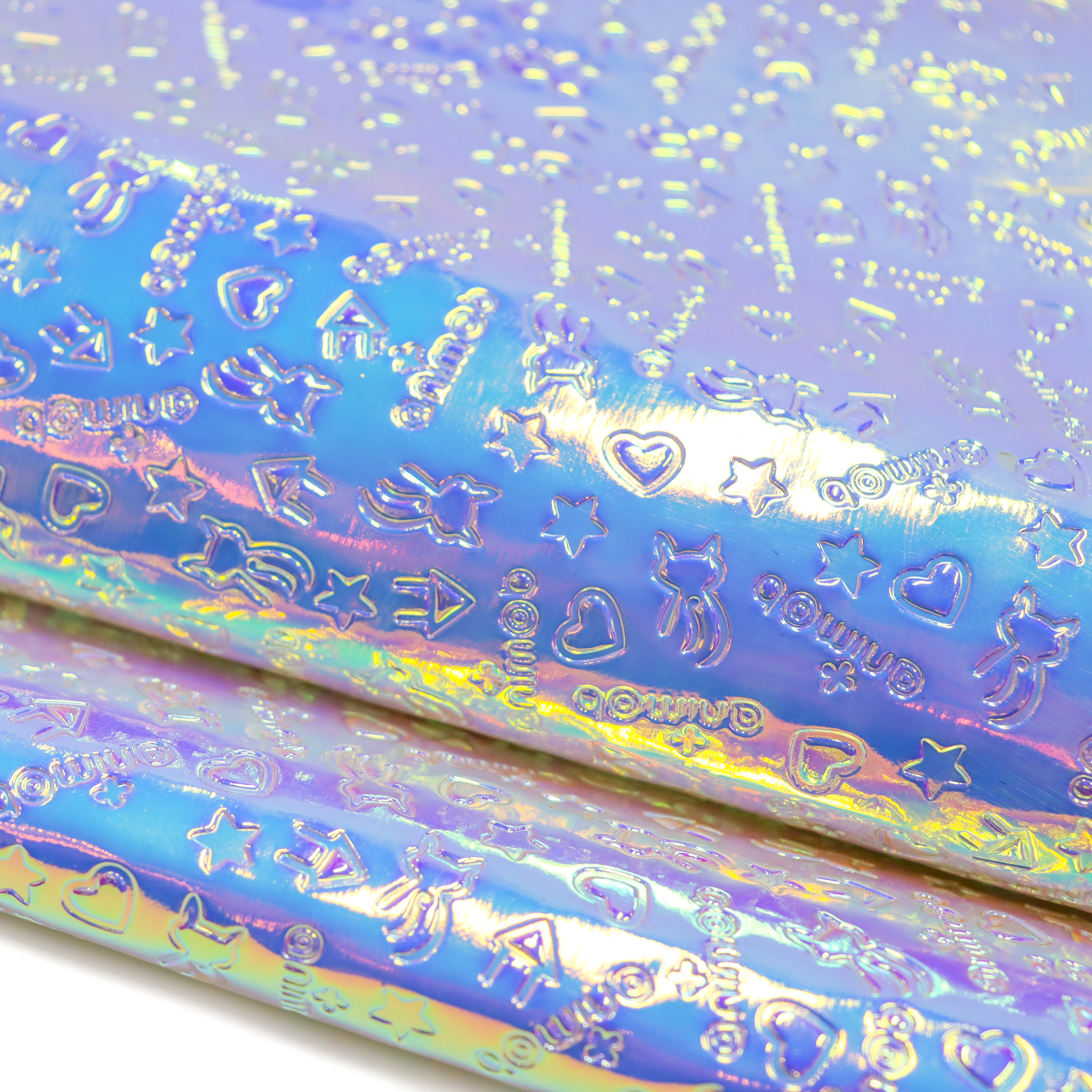 Metallic Laser PVC Faux Leather: Rainbow Printed Synthetic Texture factory