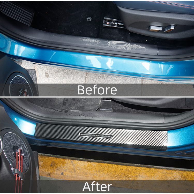 Yuan Plus Interior Parts ABS Carbon Fiber Door Guard Protection Plate For BYD ATTO 3 Yuan Plus Accessories factory