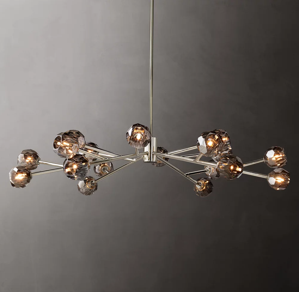 Villa Lobby Crystal Chandelier Antique Brass Pendant Hanging Lamp For Living Room details