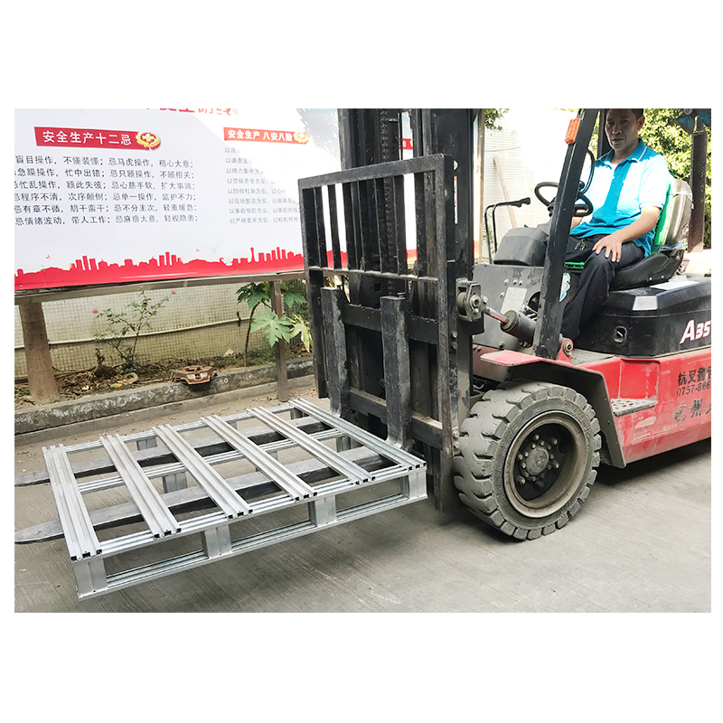 Steel pallet logistic storage two sided galvanized reusable metal shipping forklift factory iron pallets sheet metal pallet details