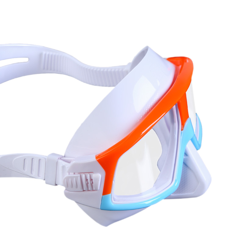 New Orange Frame 100% Liquid Silicone Anti-impact Anti-UV 400 Tempered Glass Wide Angle View Lens Freeding Spearfishing Mask details