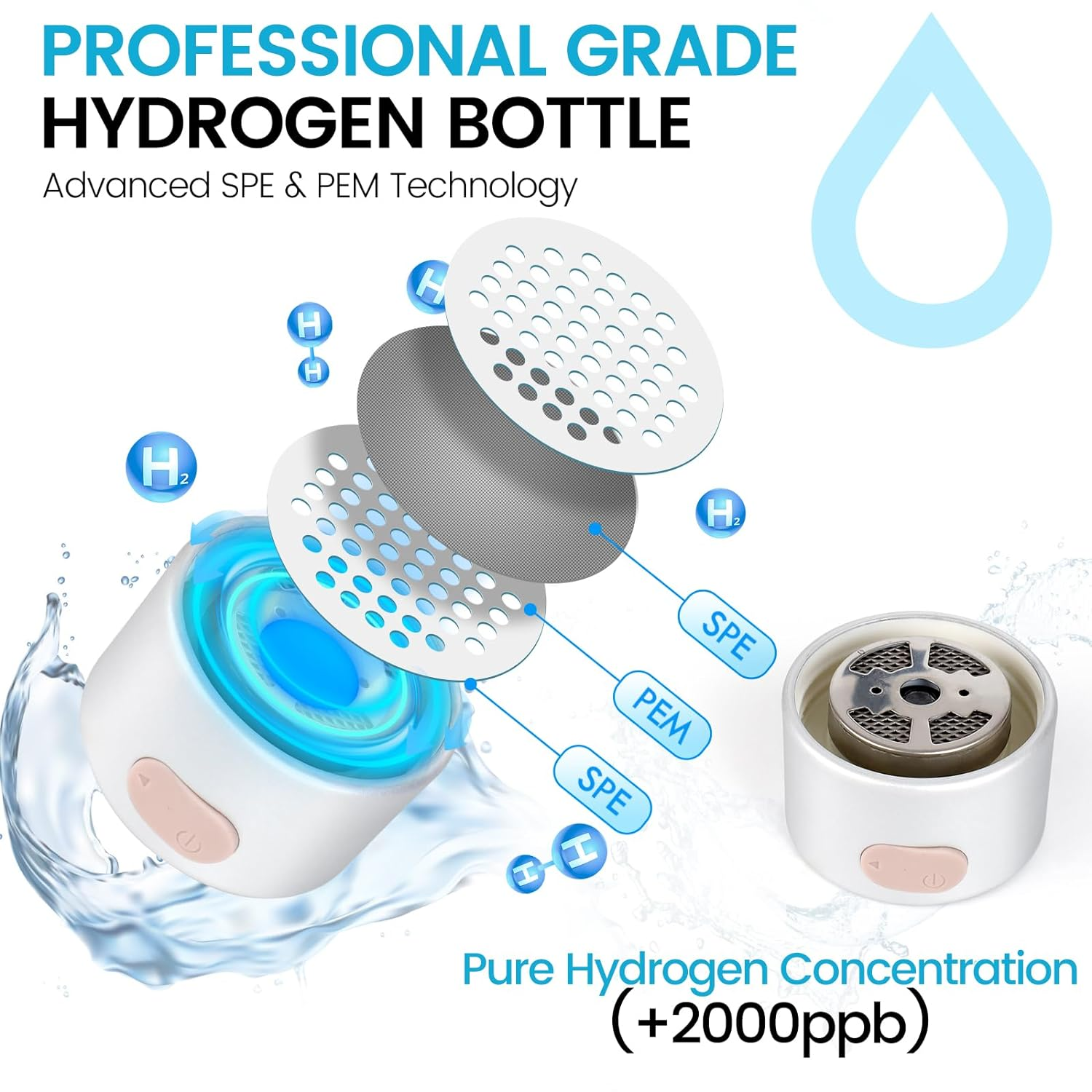 Factory Wholesale Fashion Design 280ml Hydrogen Water Bottle Hydrogen Rich Water Cup Hydrogen Water Filter Bottle factory