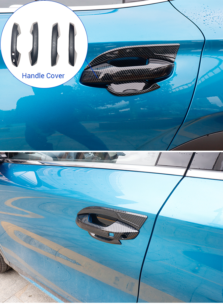 Exterior Accessories New Style High Quality ABS Imitate Carbon Door Handle Protection Cover For BYD Atto 3 Yuan Plus details