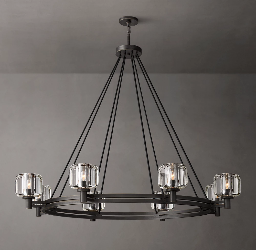 American Luxury Living Room Copper Glass Dining Room Bedroom Chandelier details