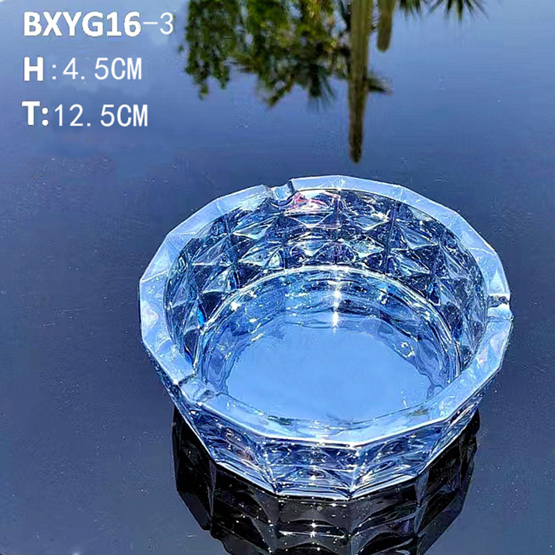 Hotel office smoking accessories electroplate colored ashtray custom logo clear glass ashtray cigar details