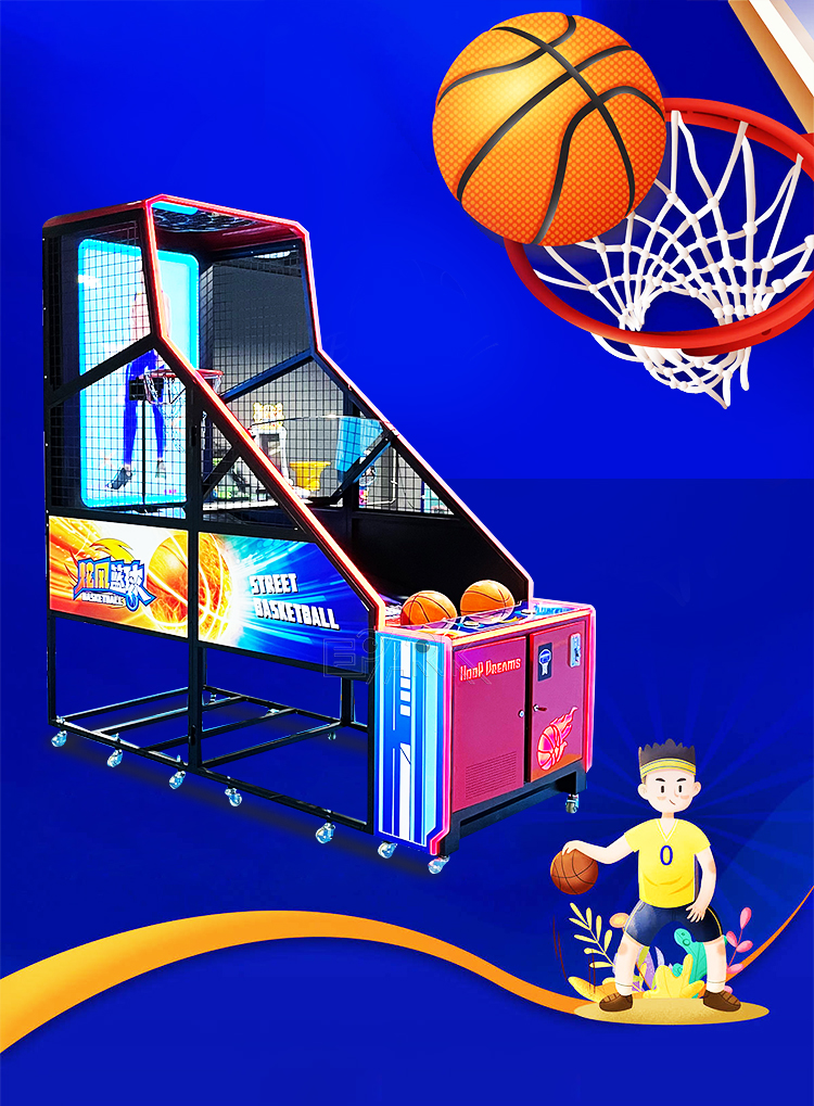 New Type Arcade Coin Operated Arcade LCD Basketball Machine Shooting Hoop Ball Machine For Sale manufacture