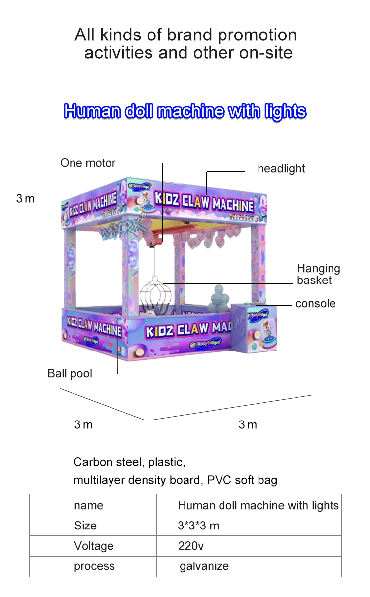 Amusement Park Coin-Operated Real Man Person Human Claw Machine Game Claw Machine details