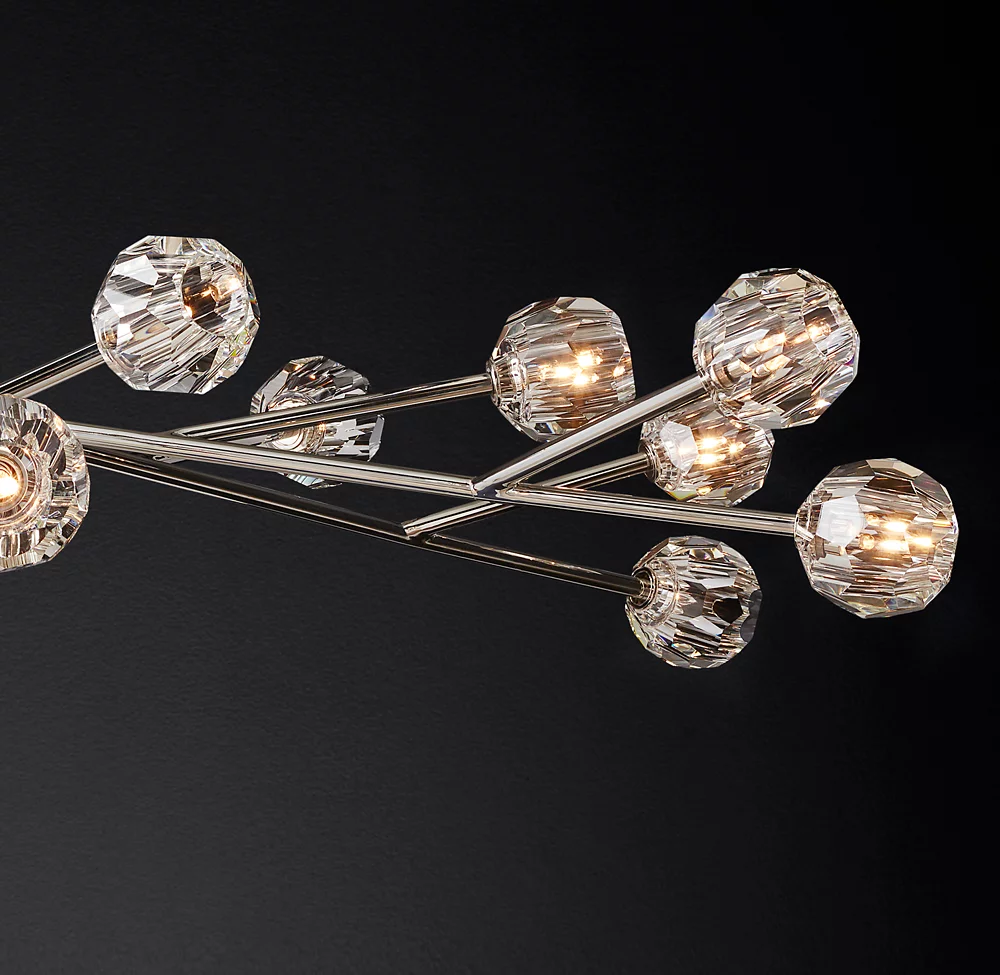 Villa Lobby Crystal Chandelier Antique Brass Pendant Hanging Lamp For Living Room details