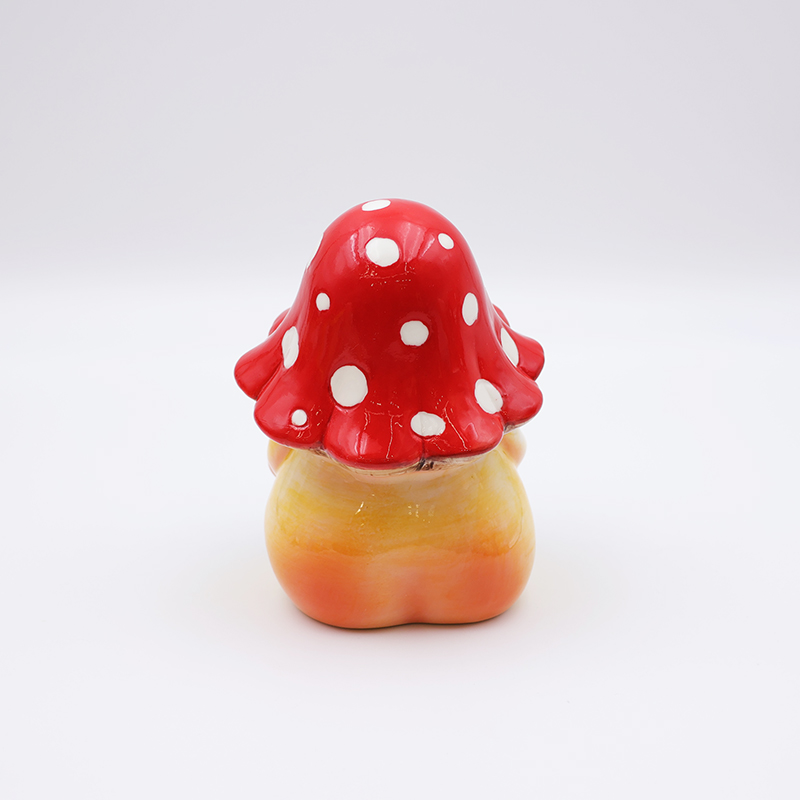 OEM Custom christmas home decor cute red ass figure statue ceramic umbrella shaped mushroom gnome figurine ornaments factory