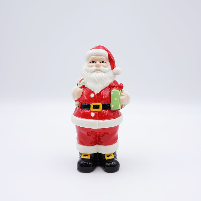 OEM Custom new nordic christmas decoration mini 3d figure statue miniature ceramic santa claus figurine ornaments gift supplier