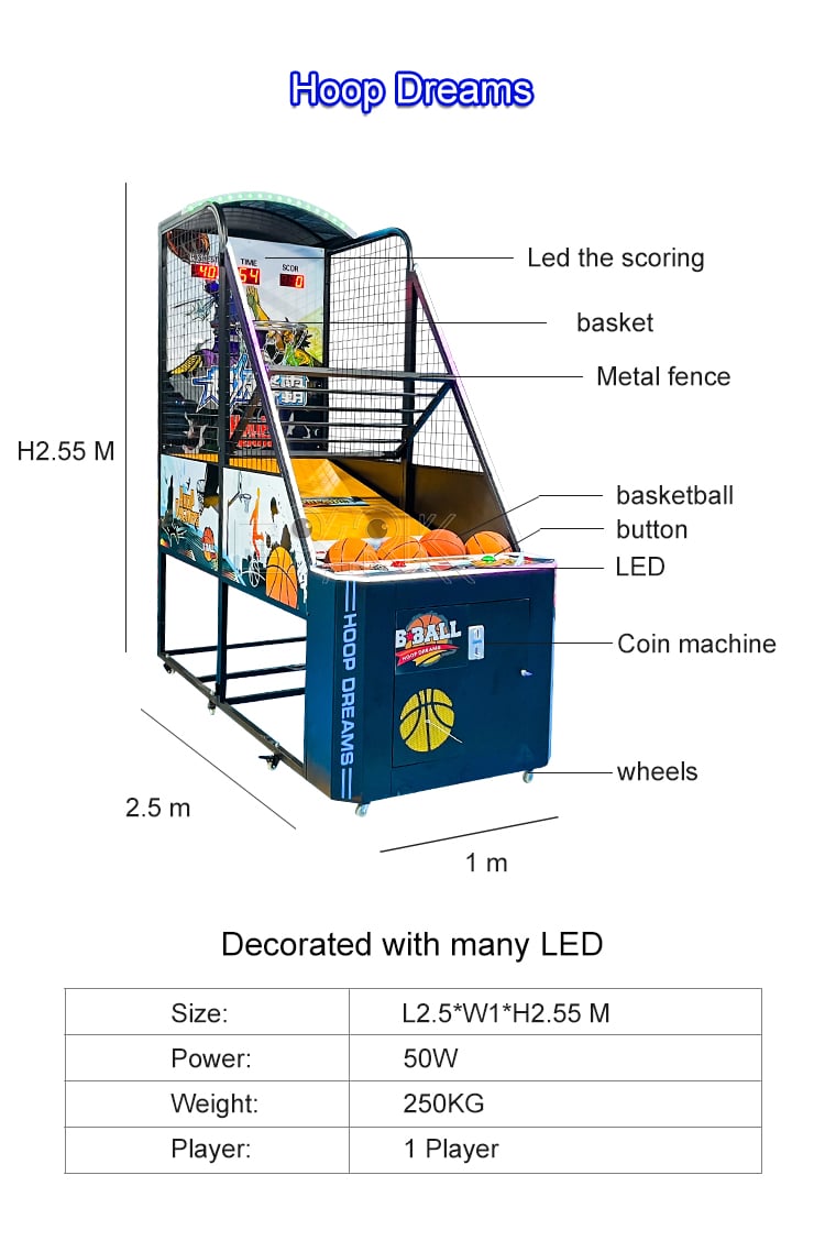 Adult Indoor Electronic Arcade Basketball Games Machines Coin Operated Competition Interactive Game Basketball Machine manufacture