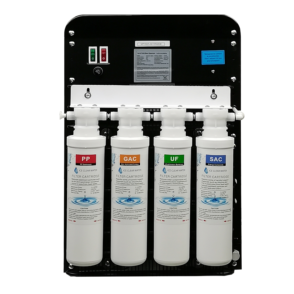Countertop Hot Warm Cold Water dispenser with PP+GAC+UF+T33 manufacture