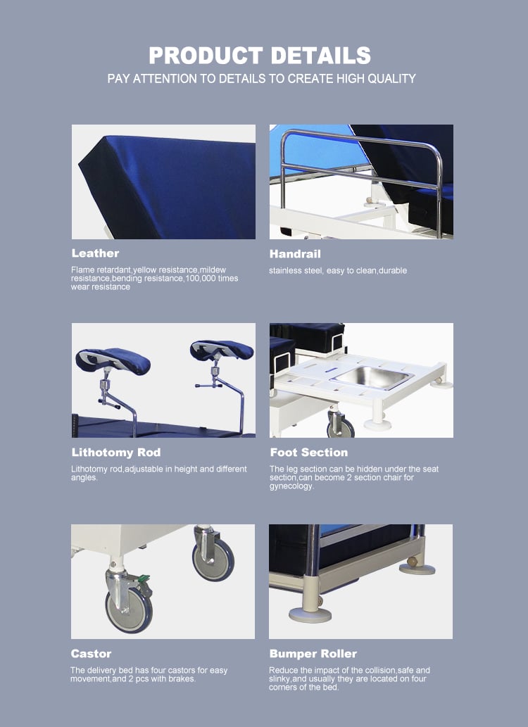 YC-BDOP10 Adjustable Hospital Patient Maternity  Examination  Bed Medical Delivery Bed Gynecology manufacture