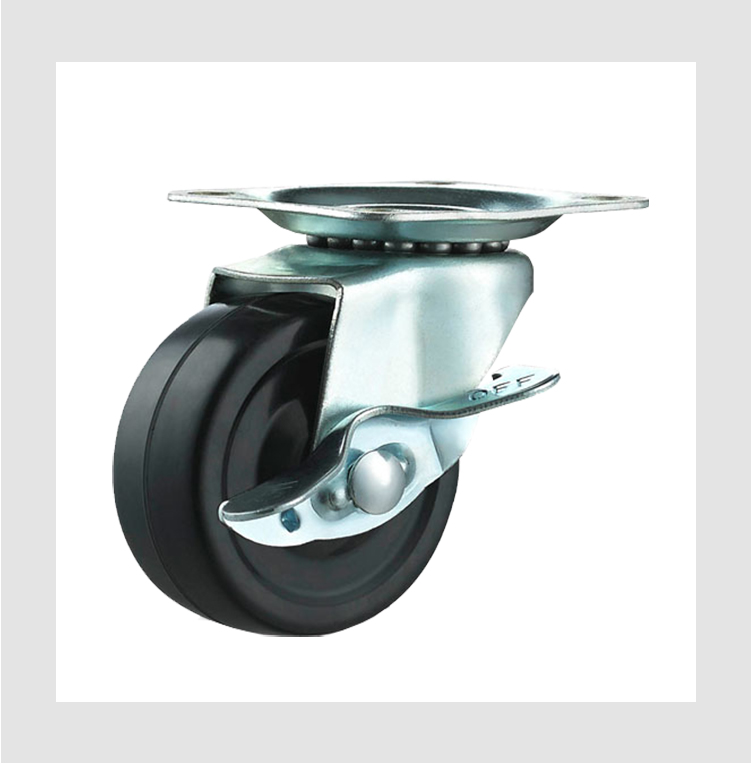 furniture caster wheel swivel with brake style rubber caster wheel 1.5/2/2.5/3 inch plastic wheels for shelves details