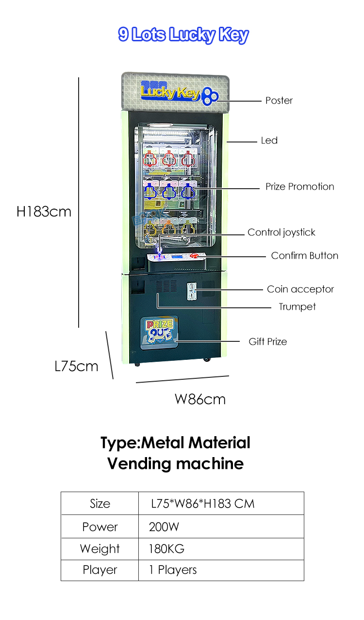 Coin Operated Arcade Game Machine Key Master Vending Machine Key Master Machine supplier