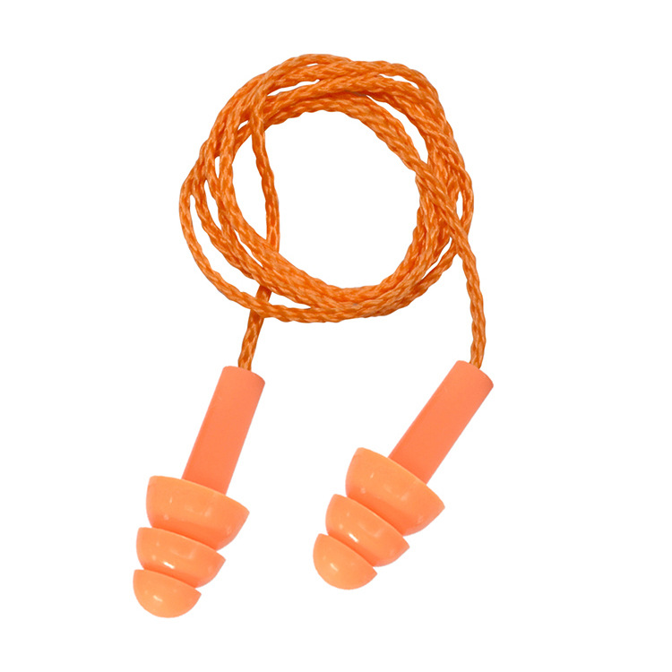 Christmas Tree Type Custom Nylon Cord Silicone Ear Plugs Sound Insulation Noise Reduction Hearing Protection factory