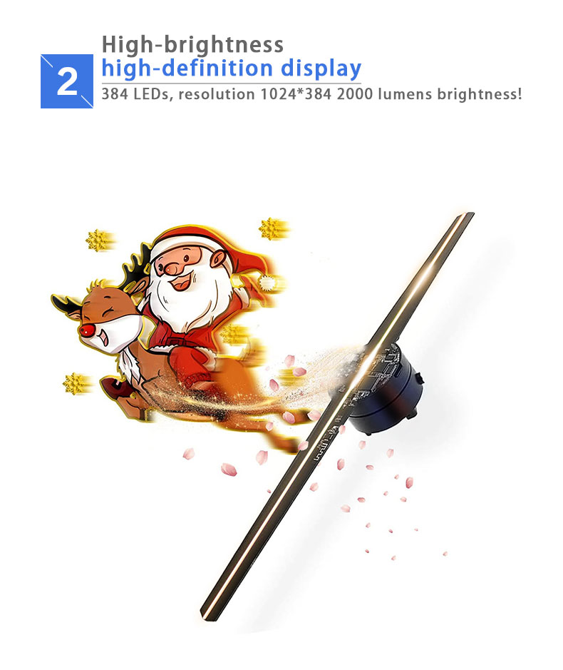 2024 New Innovative 3D Advertising Hologram Display 42cm Wall Holographic Fan Advertising Equipment Eye-Catching Promotions details