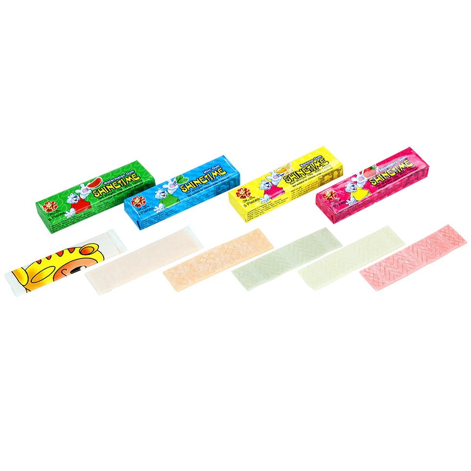 cheap price 5 pcs per sticker kosher xylitol doublemint flavor chewing gum with tattoo factory