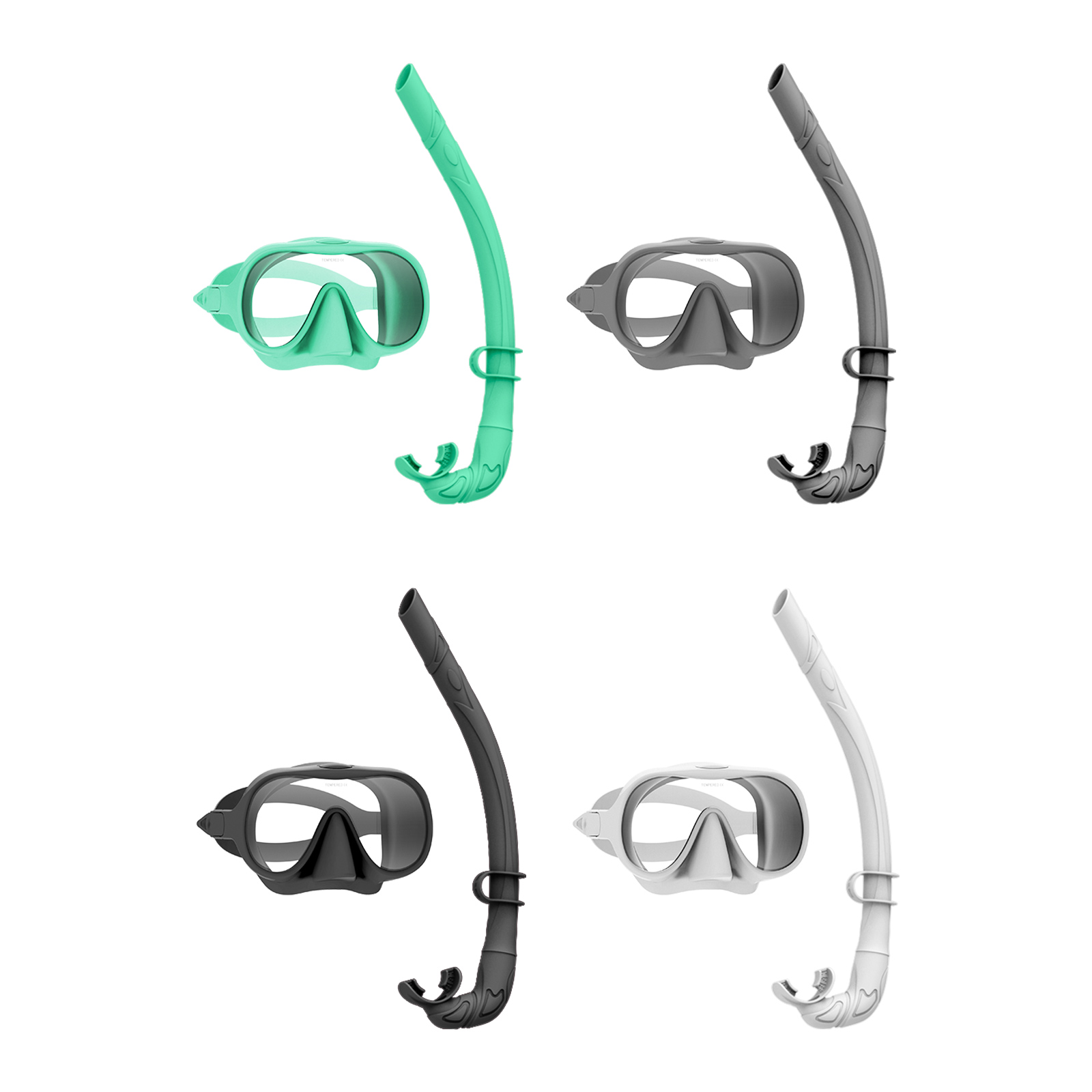 2024 NEW Diving Gear Equipment Single Tempered Glass Silicone Dry Snorkel Mask and Snorkel Set for Adult manufacture