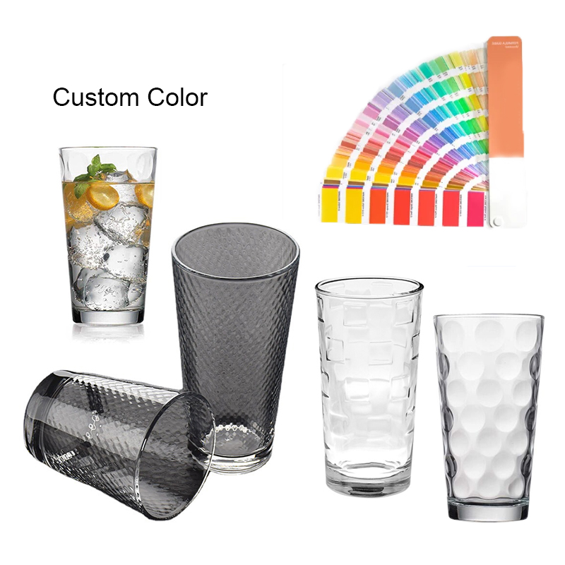 Hot Selling Household Bar Ribbed Glass Mugs Transparent Glass Cup for Water Juice details