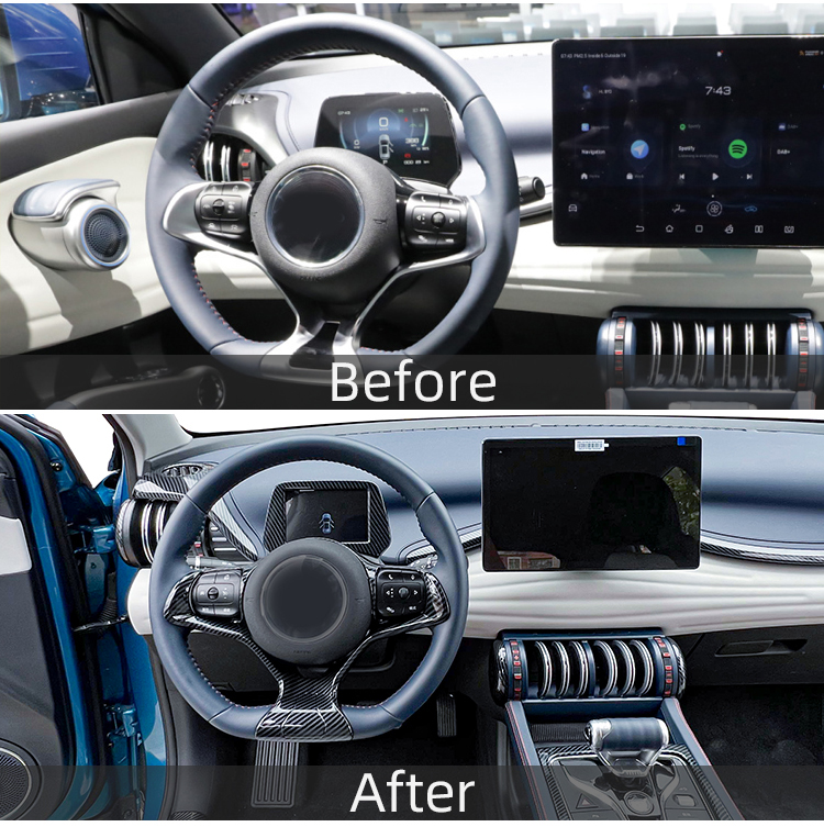 High Quality New Style Electric Vehicle Car Interior Accessories Steering Wheel Trims Cover For BYD ATTO 3 Yuan Plus Accessory manufacture