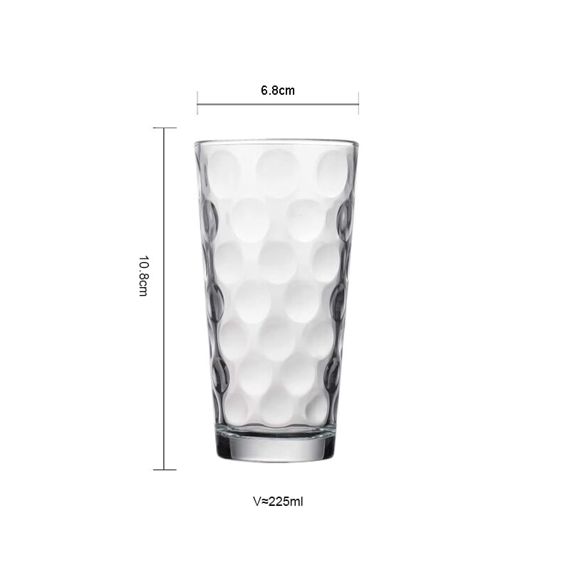 Hot Selling Household Bar Ribbed Glass Mugs Transparent Glass Cup for Water Juice details