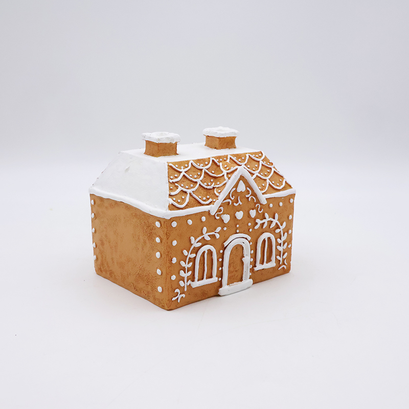 OEM Christmas ornament mini 3d model statues custom resin craft gingerbread house miniature figurines home decor details