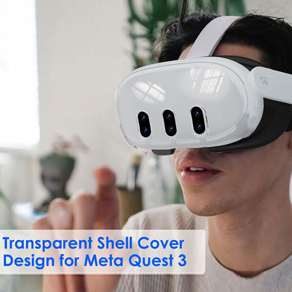 Soft Silicone Tpu Case Back Cover Transparent Clear Precision Hole For Meta Quest 3 Headset Headband details