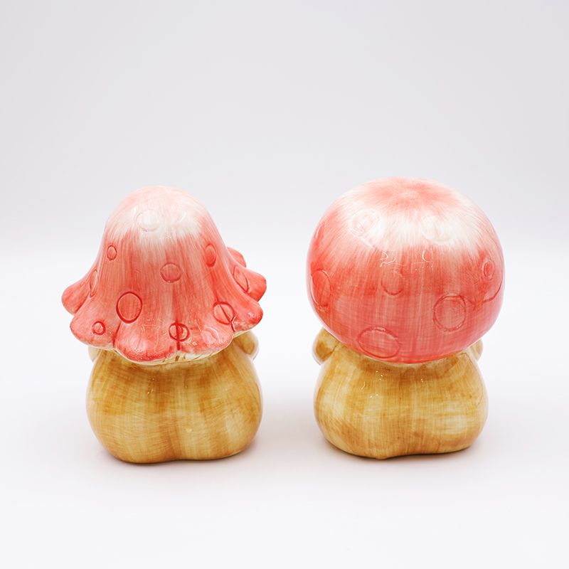 OEM Custom new christmas home decor cute 3d figure statue ceramic mushroom gnome figurine ornaments gift details