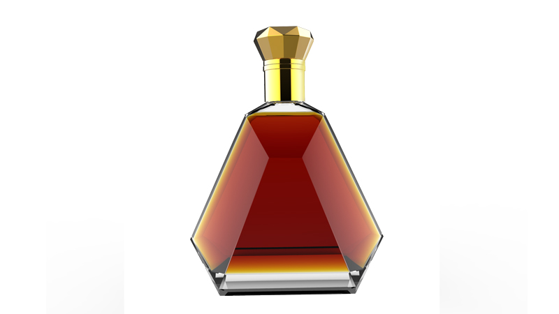 wholesale luxury glass bottle with lid custom beverage brandy whisky vodka glass bottles factory