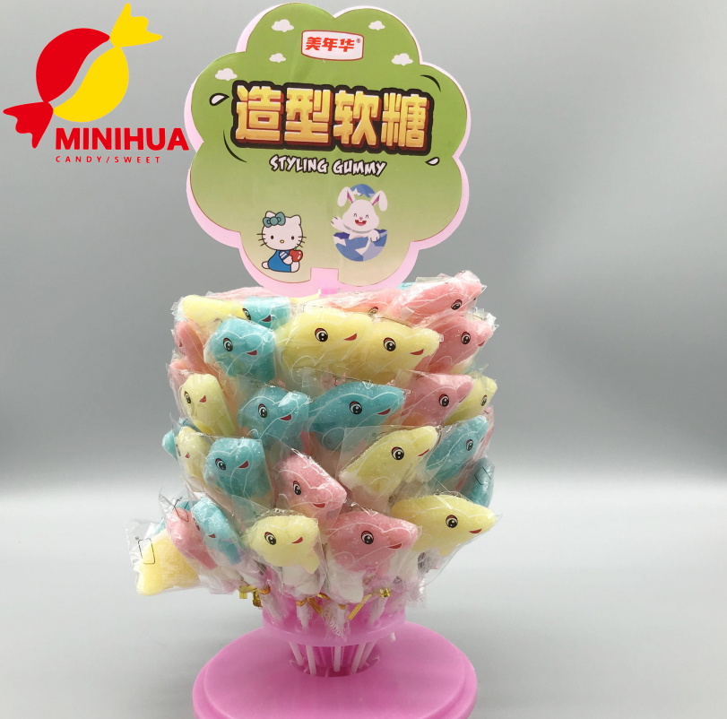 Hot sales Wholesales Lovable Rabbit Shaped Sweet Lollipop Gummy Soft Candy supplier