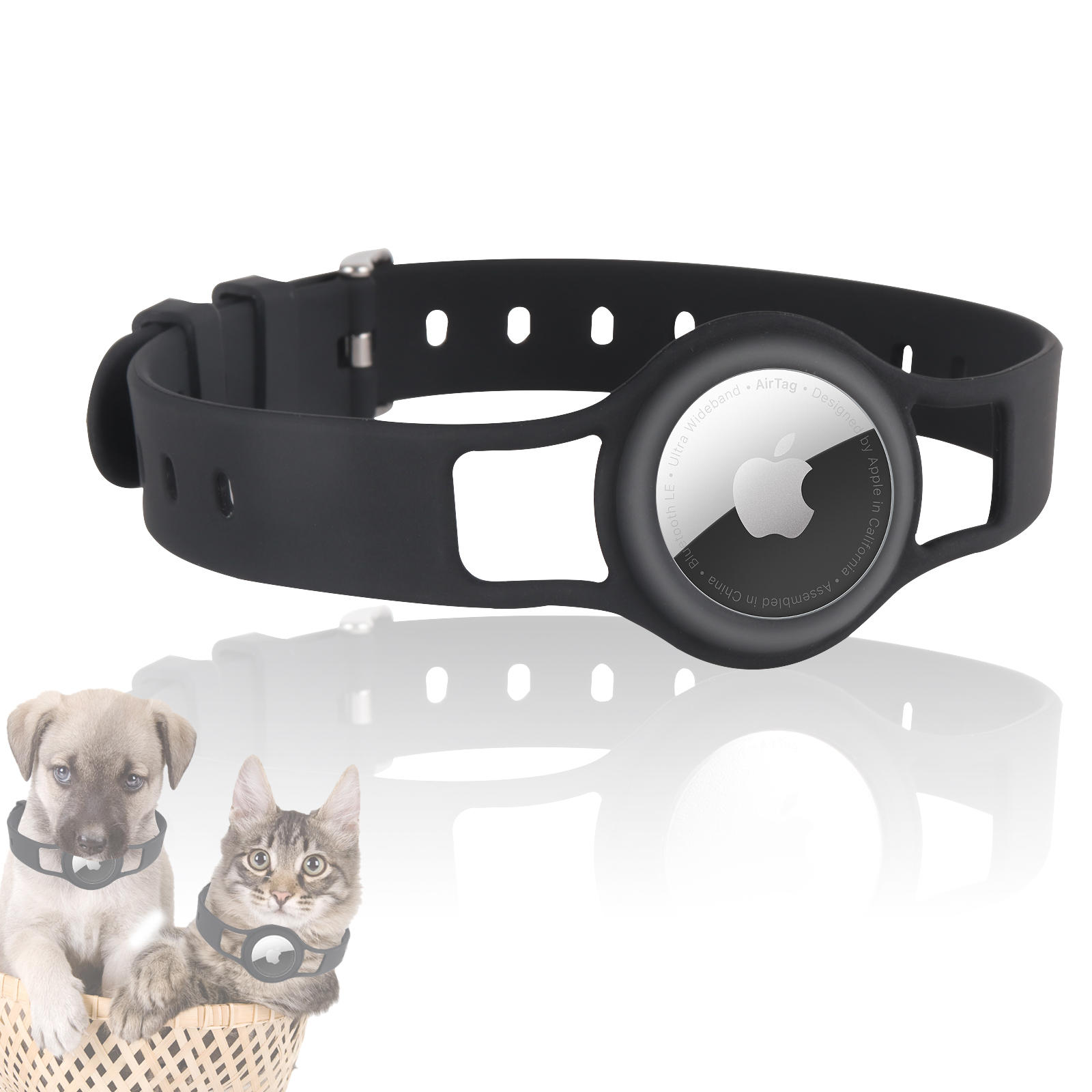 Nueva Llegada Llavero Antipérdida Anillo Funda Protectora de Silicona Bucle Para Airtag Mascota Para Airtag Collar de Perro