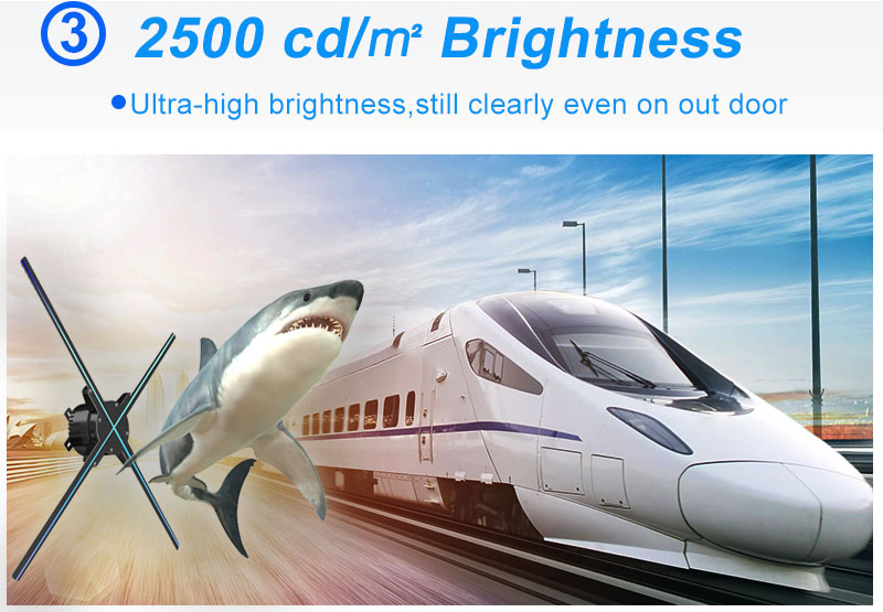 3D Holographic Led Advertising Fan 50cm 65cm 70cm 100cm Led Fan 3D Hologram Projector Display Adverting Fan details
