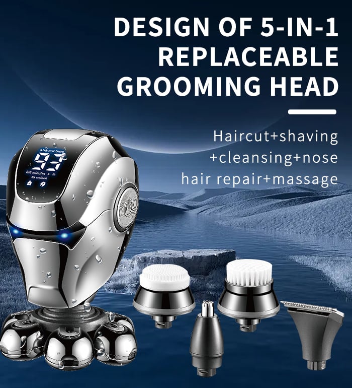 KEMEI Multifunctional Electric Head Shaver 7D waterproof Heads Beard Nose Ear Hair Trimmer Razor Clipper Facial Shaver manufacture