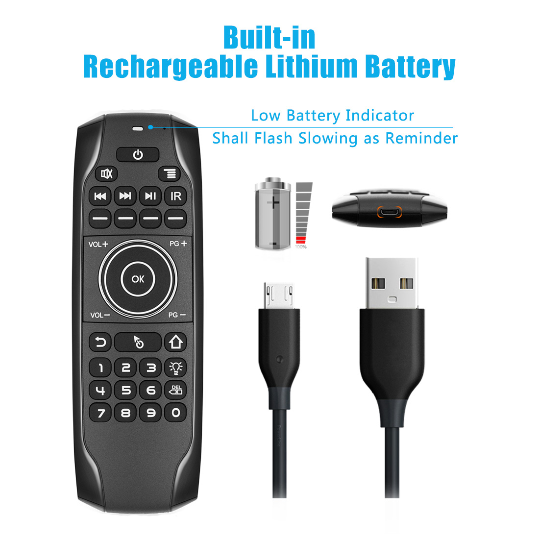 Super fashion patent design unique G7 Win 10 AIR MOUSE with backlight support motion game mini keyboard turn off the display supplier
