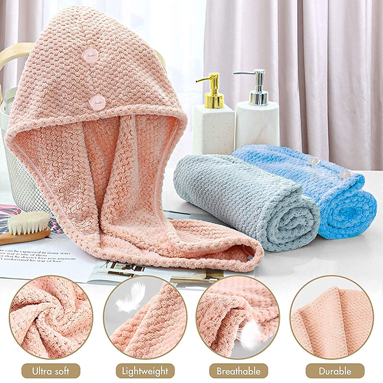 Custom Microfiber Women's Super Absorbent Quick Dry Wrap Hair Towel manufacture