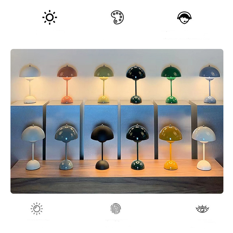 Northern Europe Mushroom USB Charging Touch Bud Desk Light Ambience Decorative Macaron Bedside LED Table Lamp details