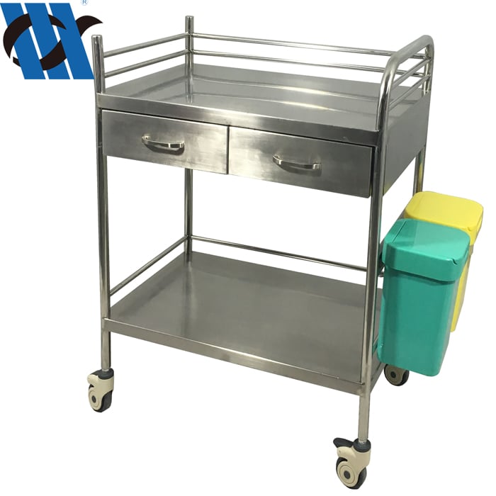BDT204B Medical Operation Room Use Instrument Trolley Cart with Drawers Stainless Steel Instrument Trolley details