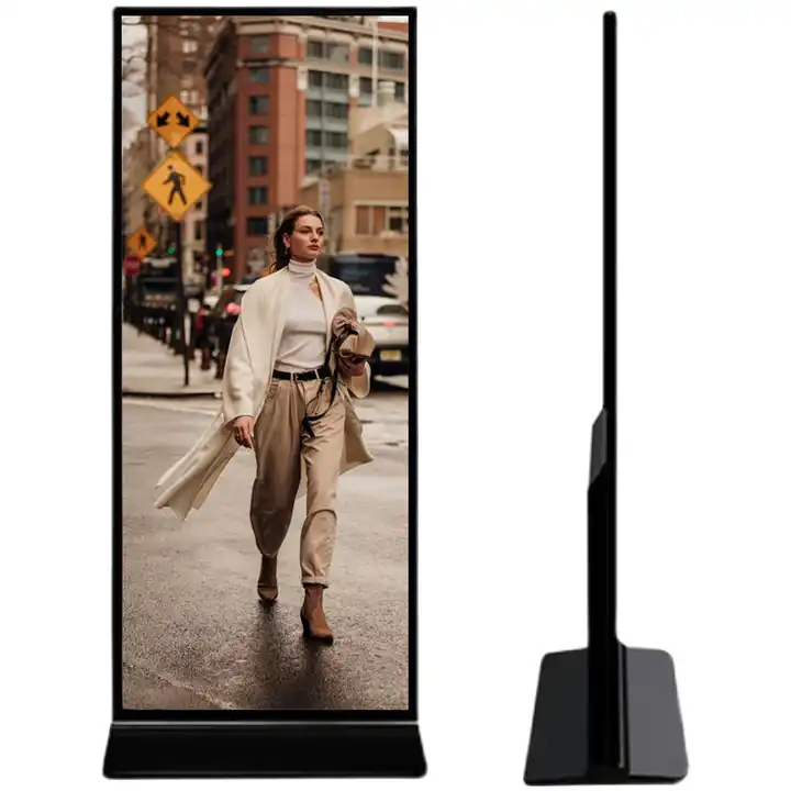 Full Screen Floor Standing Digital Signage 4k Display Metal and Steel Advertising Screen for Shopping Malls with 1-Year Warranty factory
