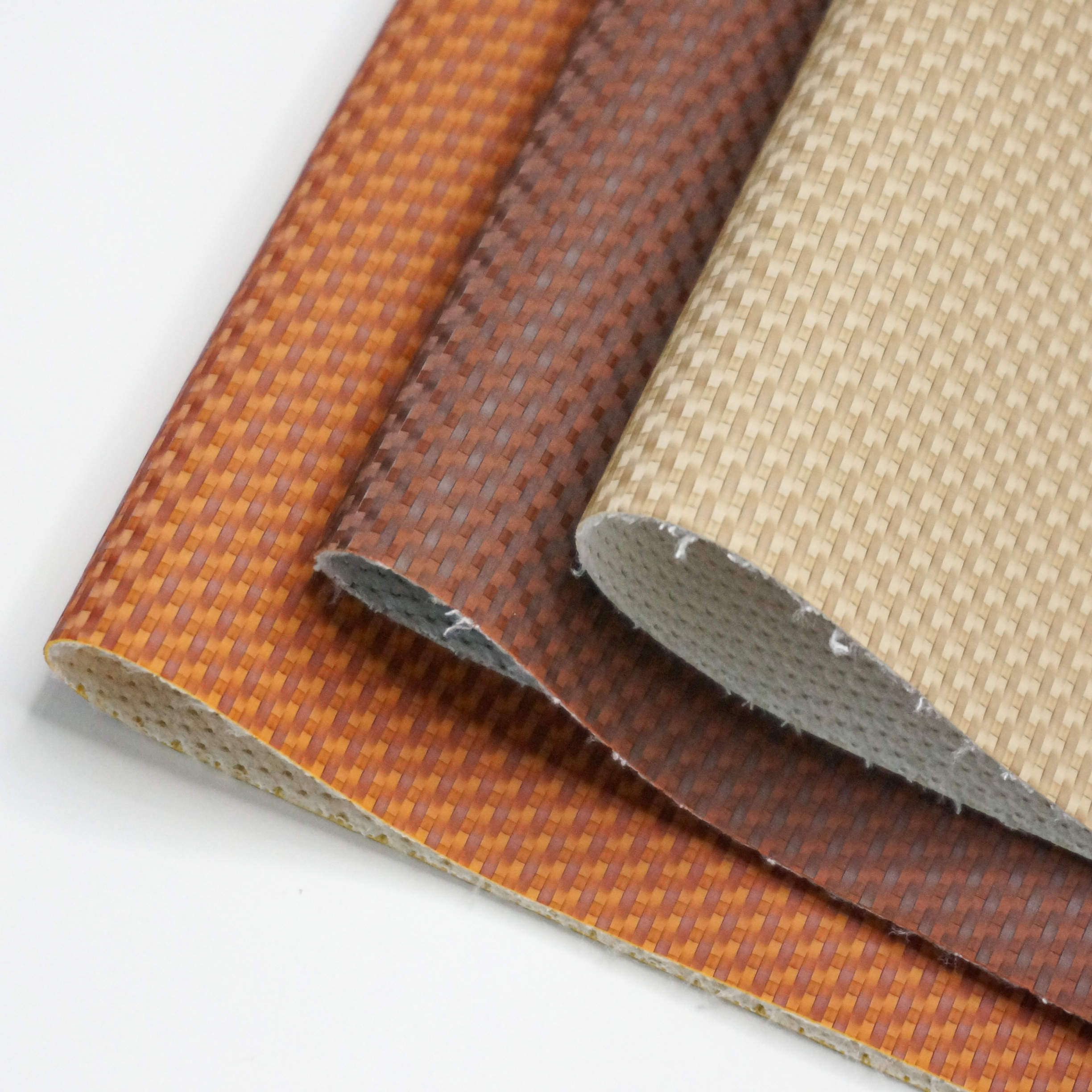 Cigno Leather - Textured Woven Straw Mat Pattern PVC Artificial Leather: Durable & High-Quality factory